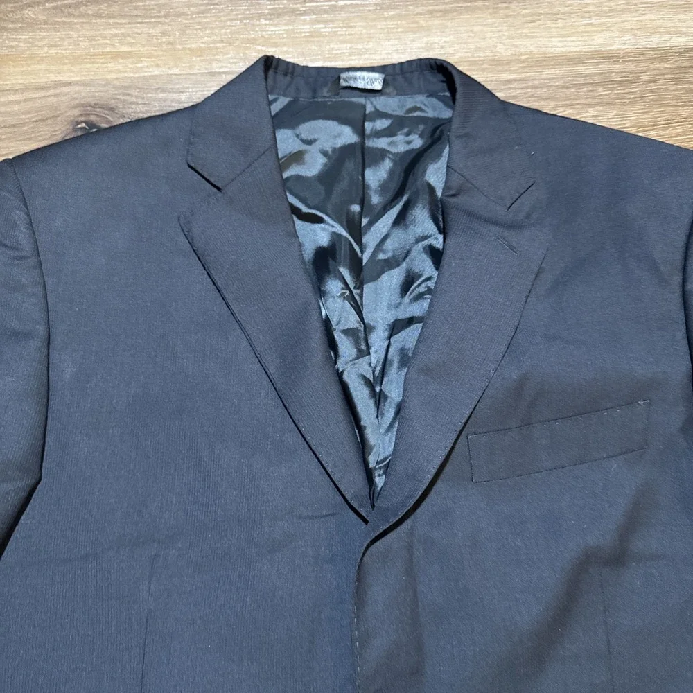 Ermenegildo Zegna Blazer Traveller Wool Silk Jacket Mens US 38R Black Italy Made
